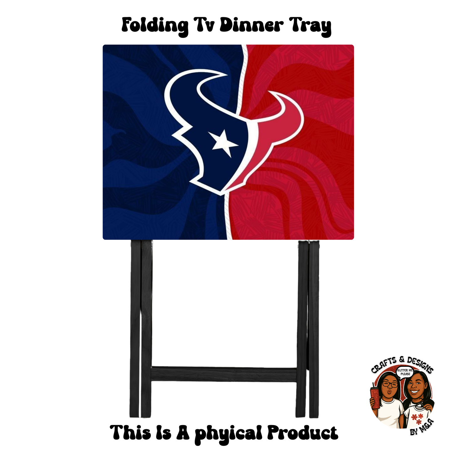 Texas Texans Half & Half Folding Tv Dinner Tray