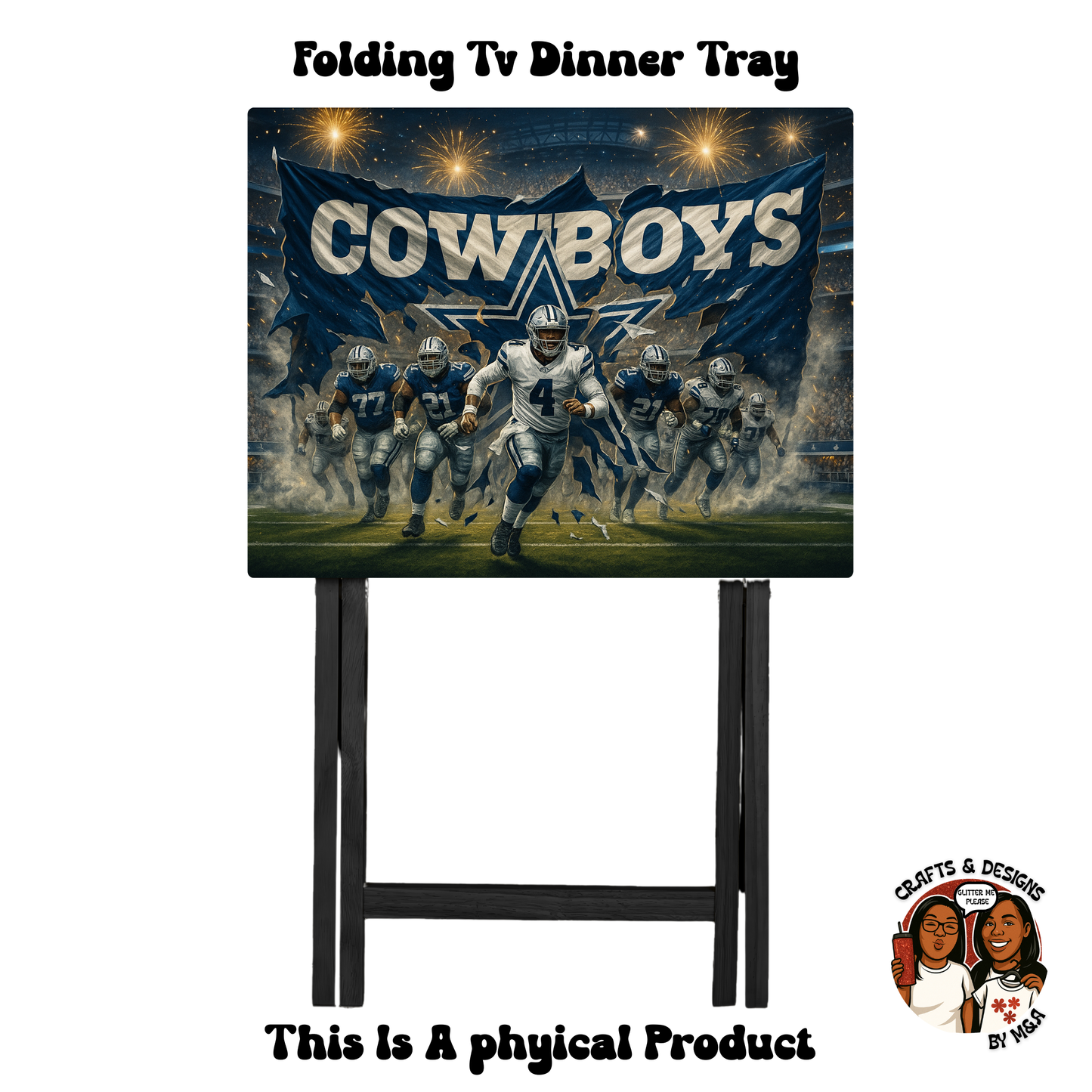 Dallas Cowboys Field Banner Folding Tv Dinner Tray
