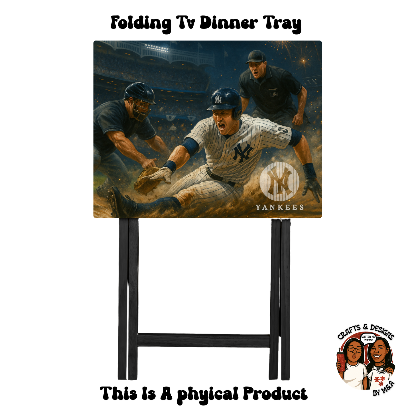 NY Yankees Sliding Action Folding Tv Dinner Tray
