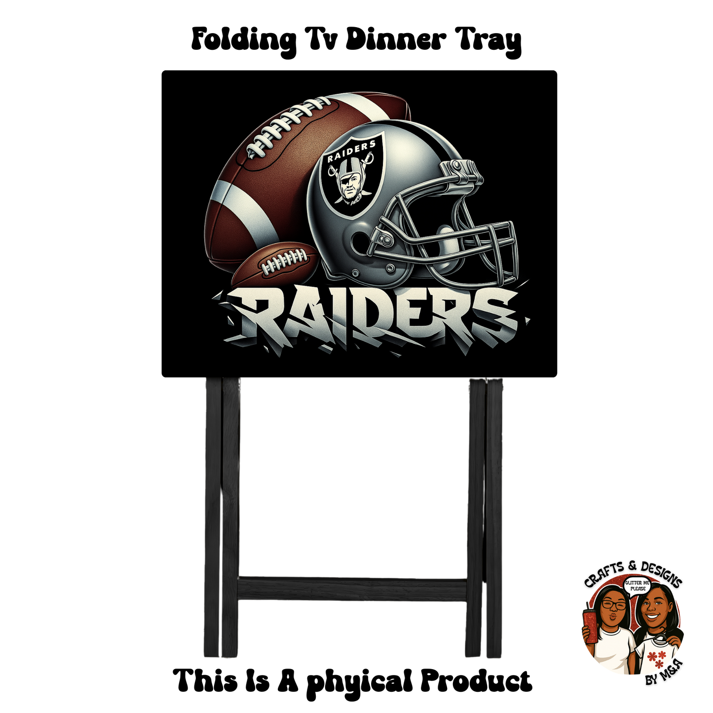 Raiders Etched Folding Tv Dinner Tray