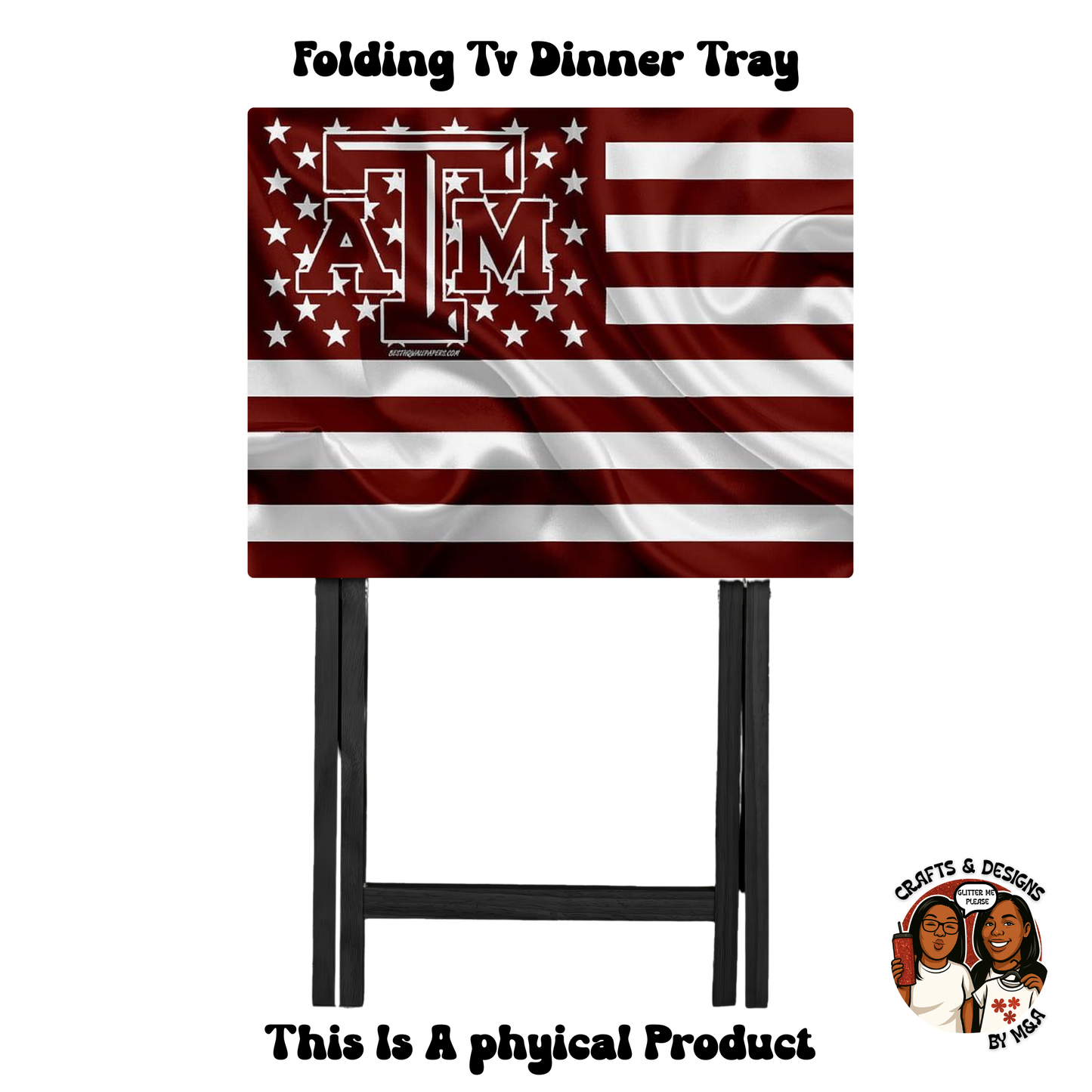 Texas AM Flag Folding Tv Dinner Tray