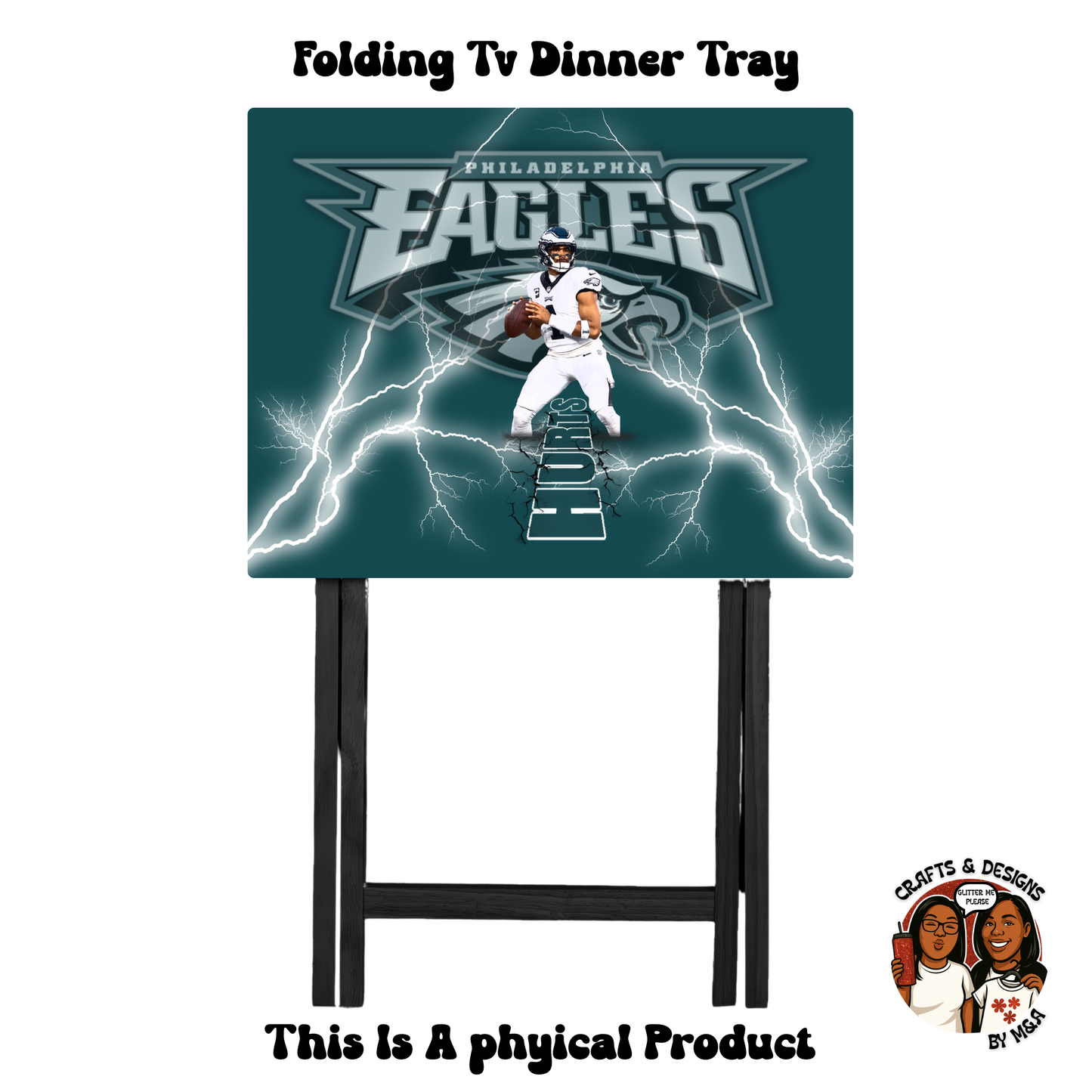 Philly Eagles Jalen Hurts Lighting Folding Tv Dinner Tray