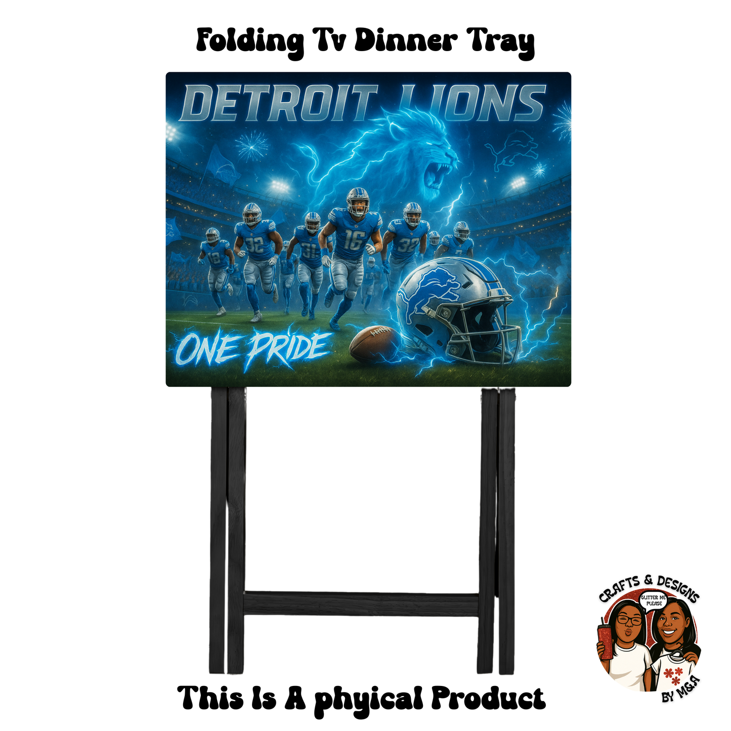 Detroit Lions One Pride Folding Tv Dinner Tray