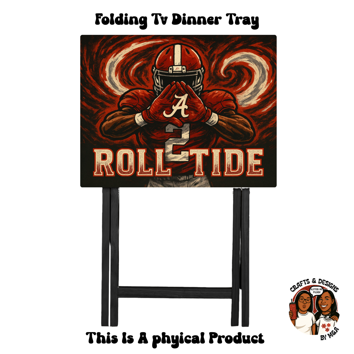 Alabama Roll Tide Wave Folding Tv Dinner Tray
