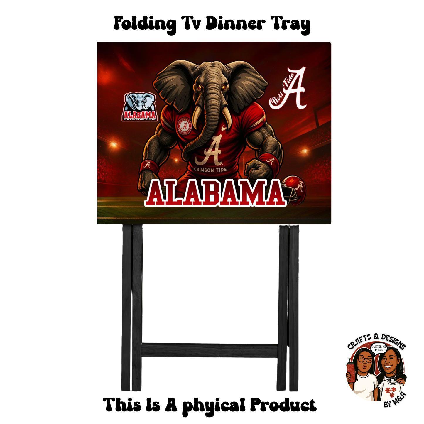 Alabama Mascot Power Up Folding Tv Dinner Tray