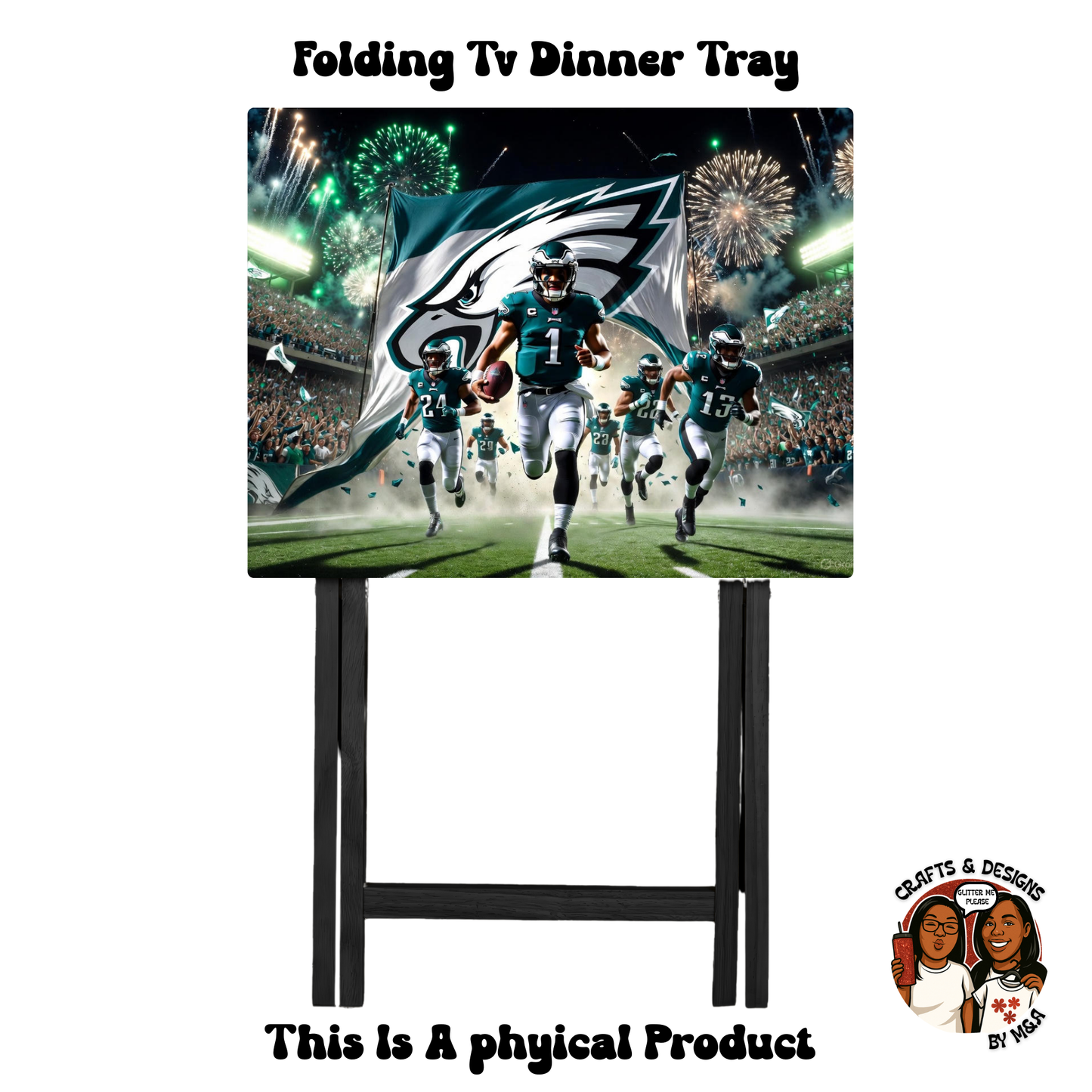 Eagles Run Out Team Banner Folding Tv Dinner Tray