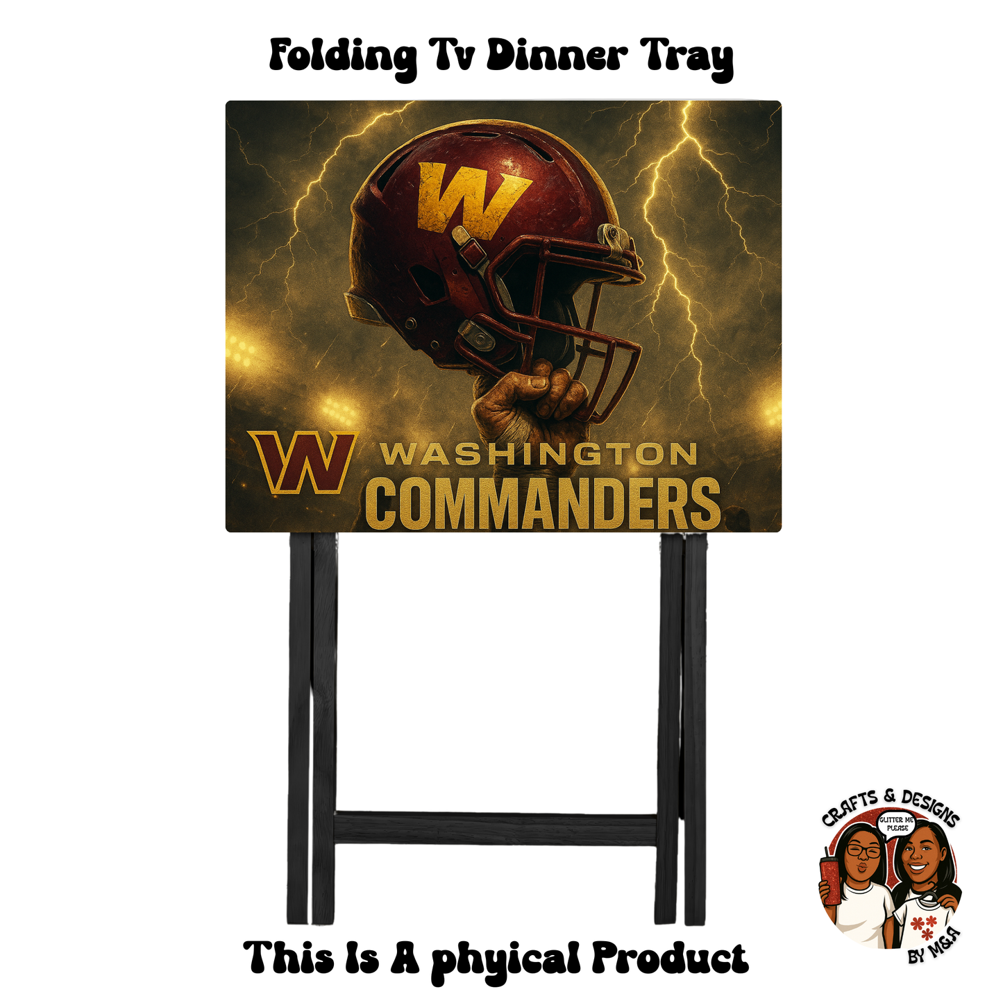 Washington Commanders Helmet Raise Folding Tv Dinner Tray