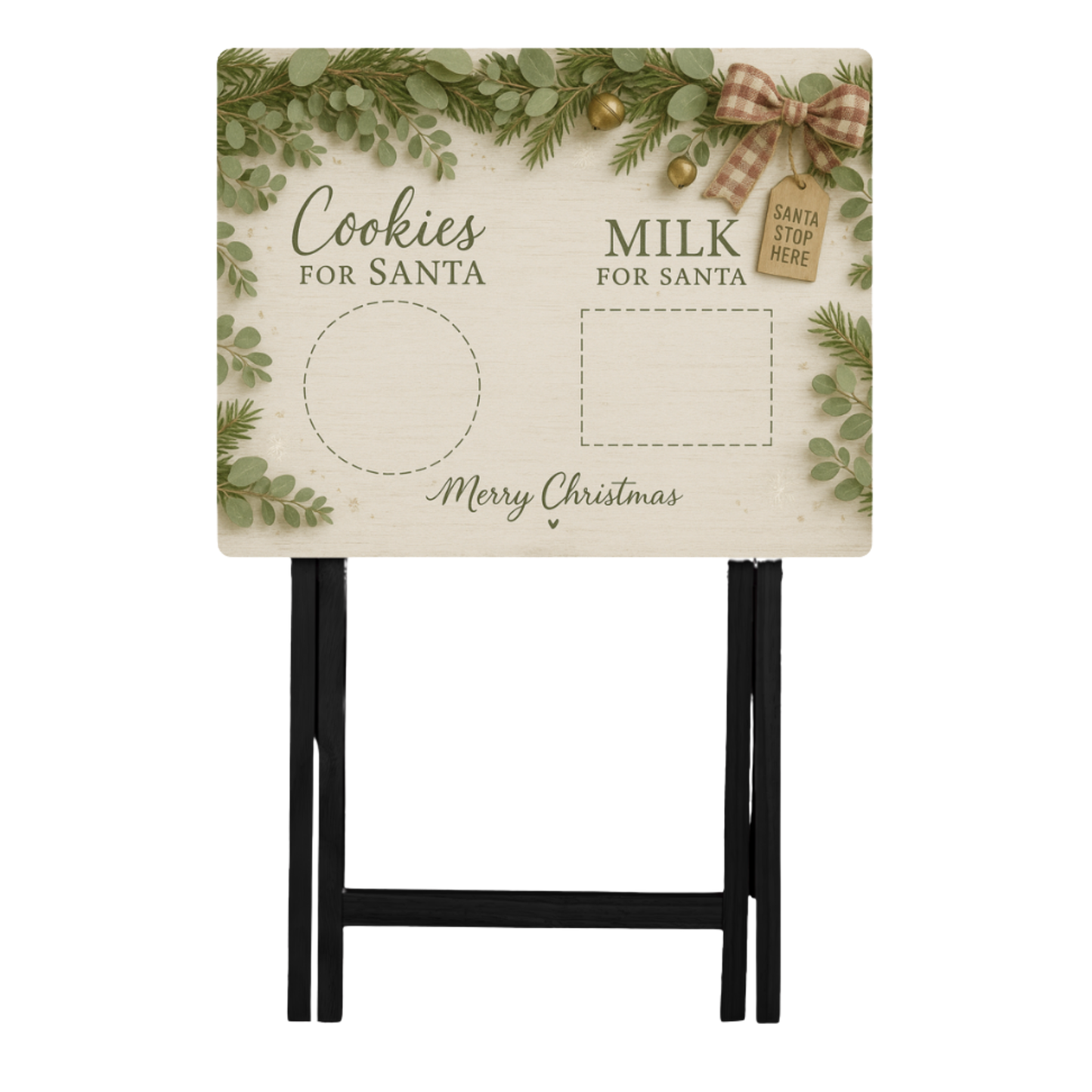 Elegant Farmhouse Cookies & Milk Folding Dinner Tray