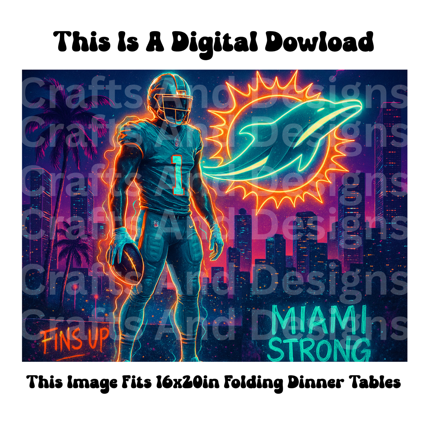 Miami Dolphins City Lights Digital Image