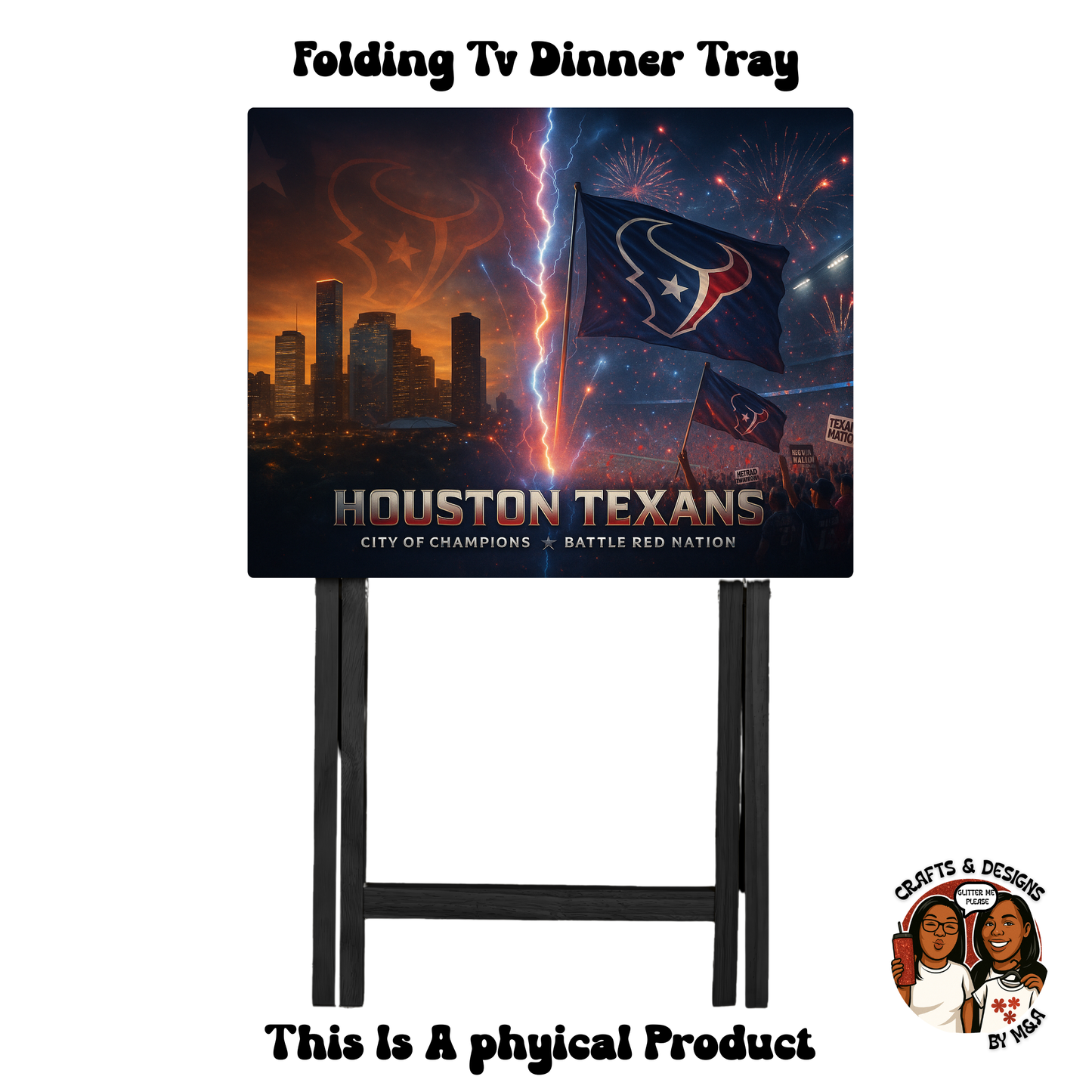 Texans Battle Red Nation Folding Tv Dinner Tray