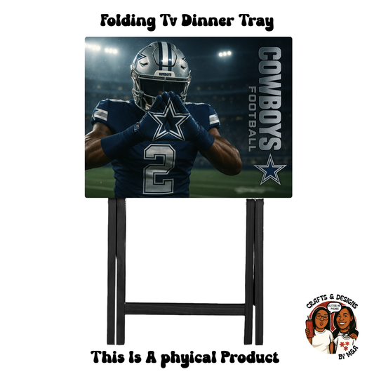 Cowboys Field Dimond Hands  Folding Tv Dinner Tray
