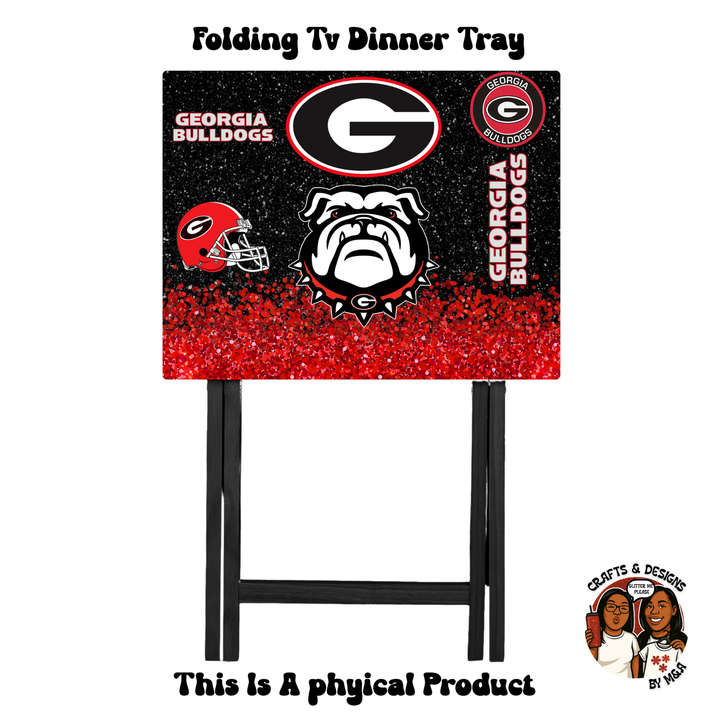 Glitter Dawgs UGA Folding Dinner Tray