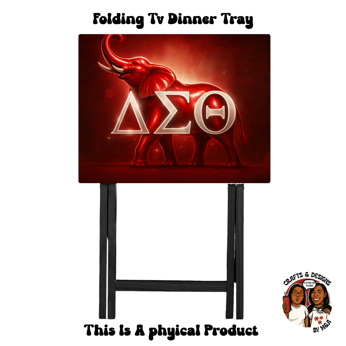 The Shinning Elephant Delta Sorority Folding Dinner Tray