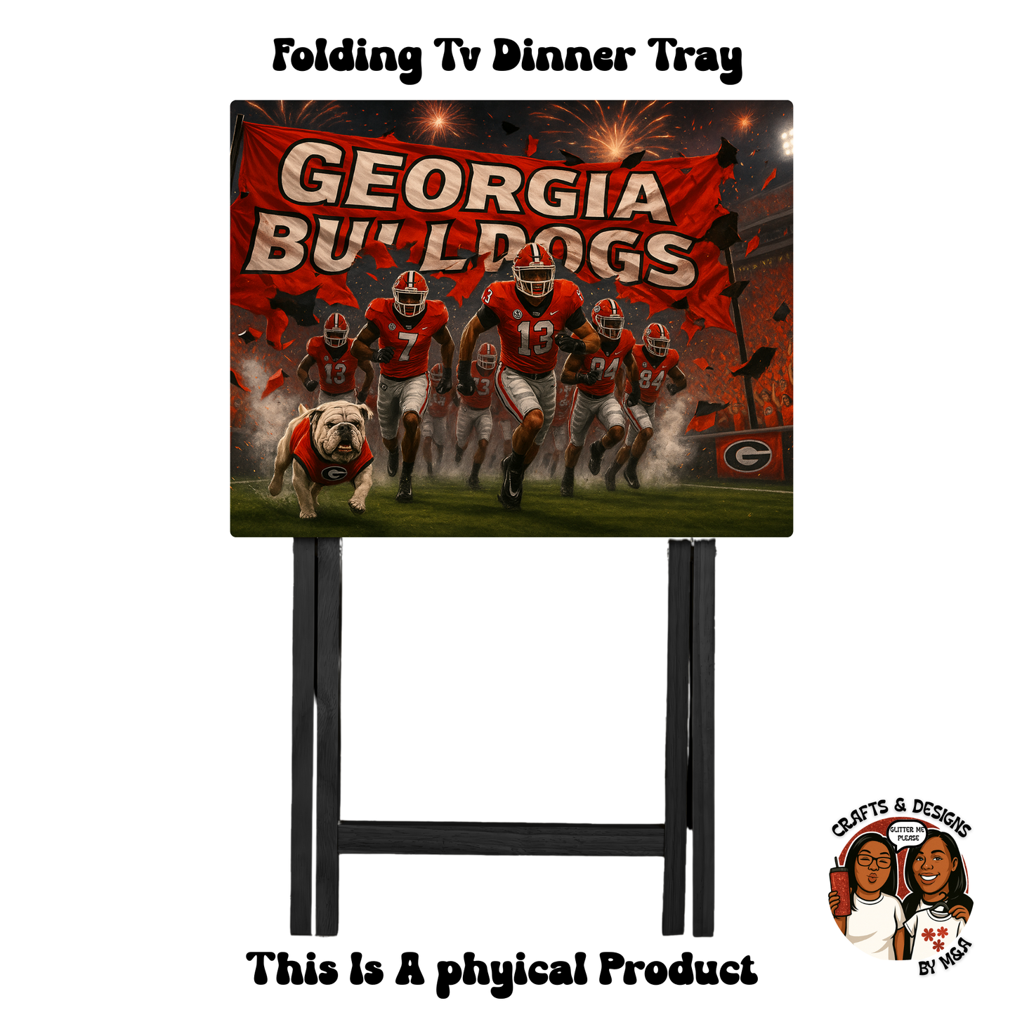 UGA Dawg Banner Folding Tv Dinner Tray