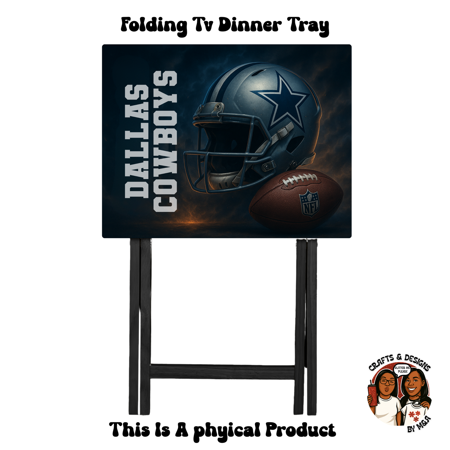 The Dallas Cowboys Helmet & Ball Folding Tv Dinner Tray
