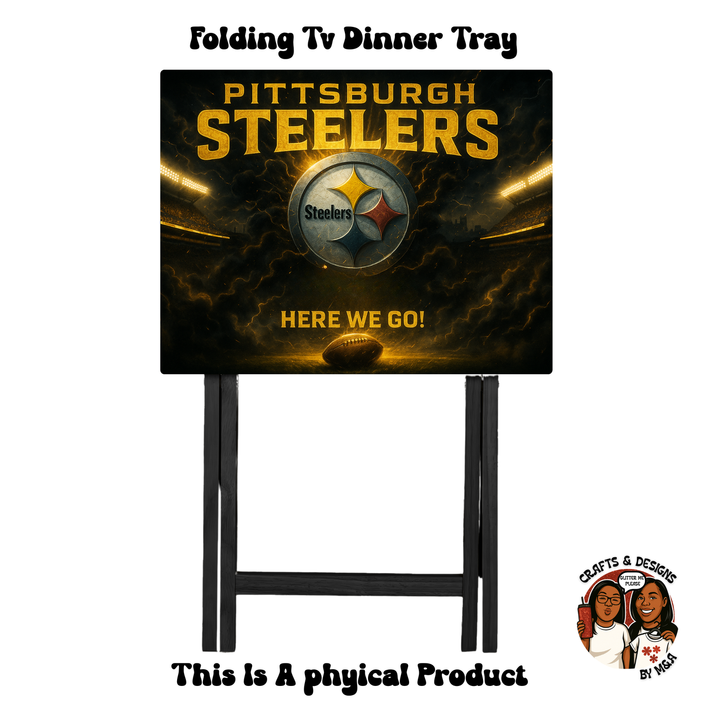 Here We Gp Steelers Folding Tv Dinner Tray