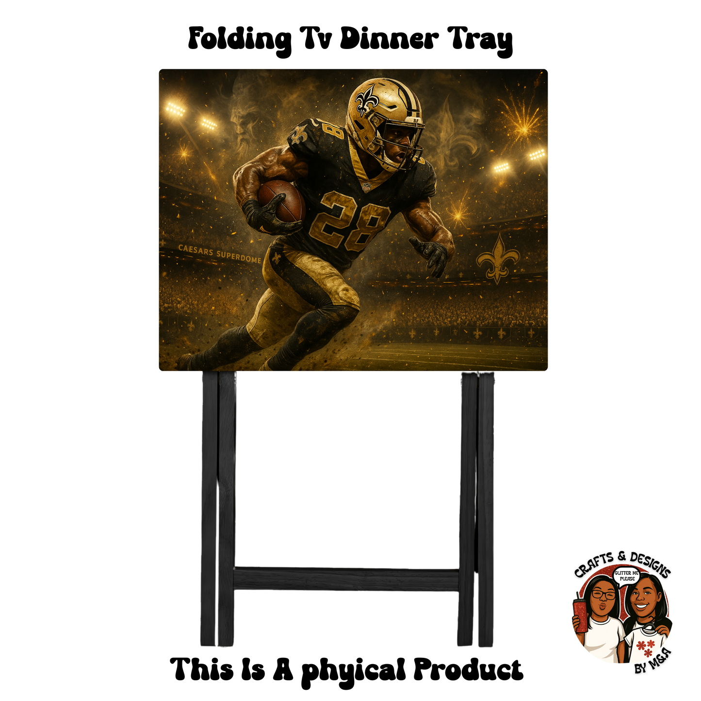 NO Saints Field Rush Folding Tv Dinner Tray