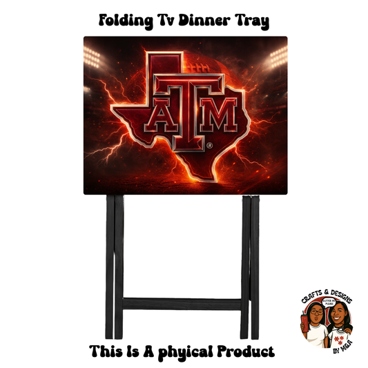 Texas AM Bold Lighting Folding Tv Dinner Tray