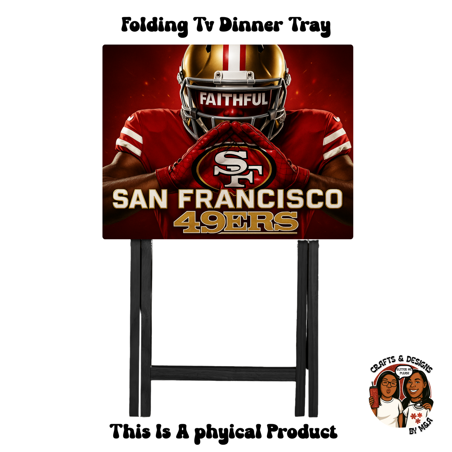 49ers Hands Up Faithful Folding Tv Dinner Tray