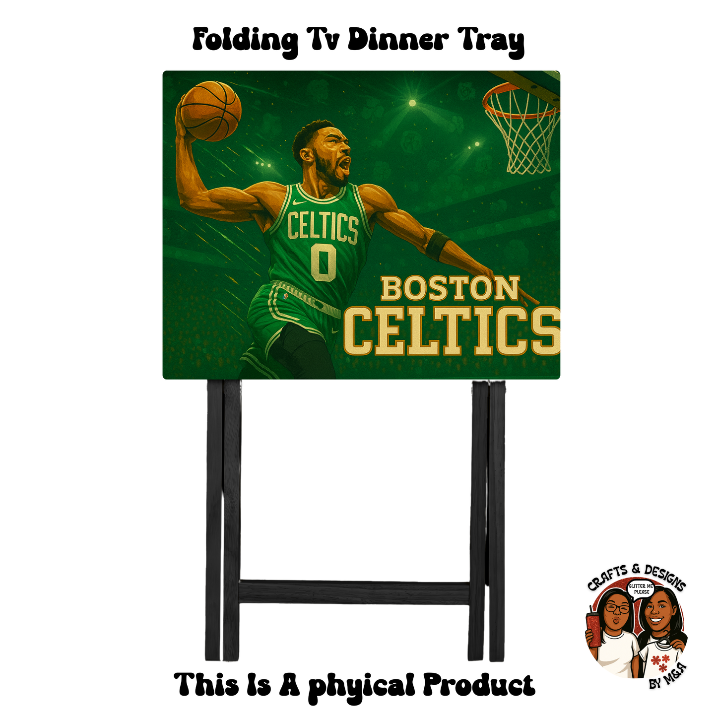 Boston Celtics Dunk Action Folding Tv Dinner Tray