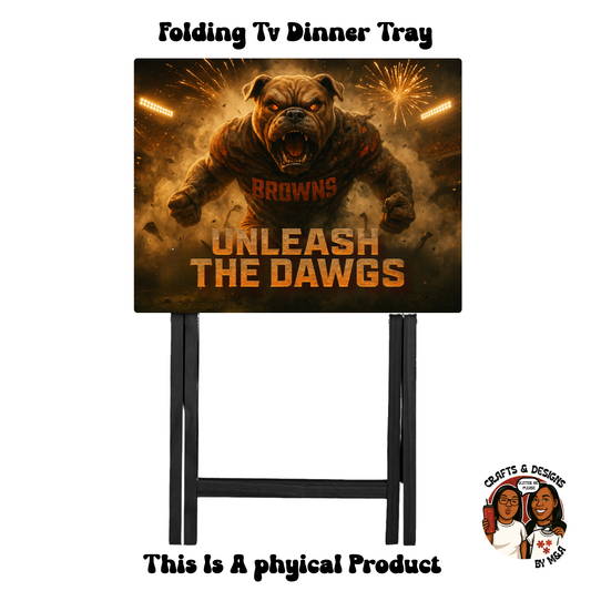 Cleveland Browns Unleash The Dawgs Folding Tv Dinner Tray