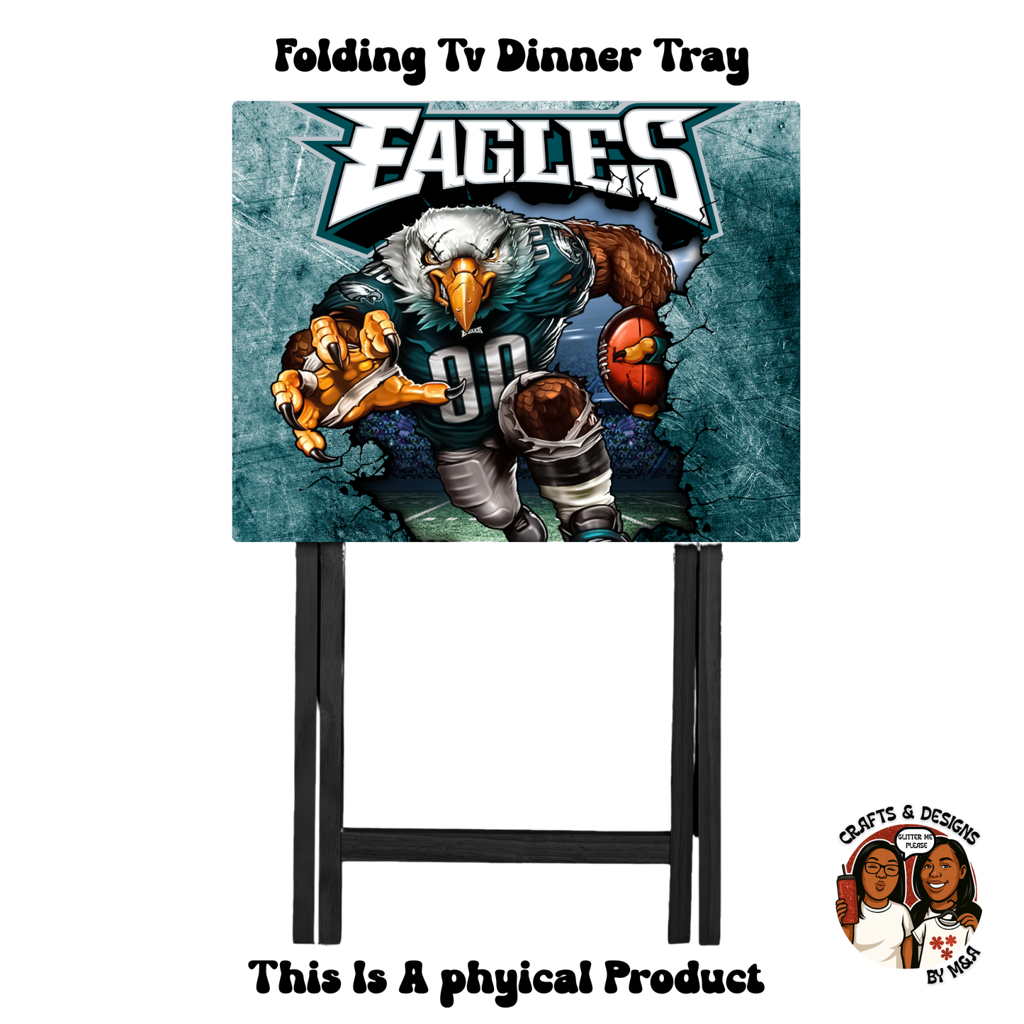 Philly Eagles Bust Through Folding Tv Dinner Tray