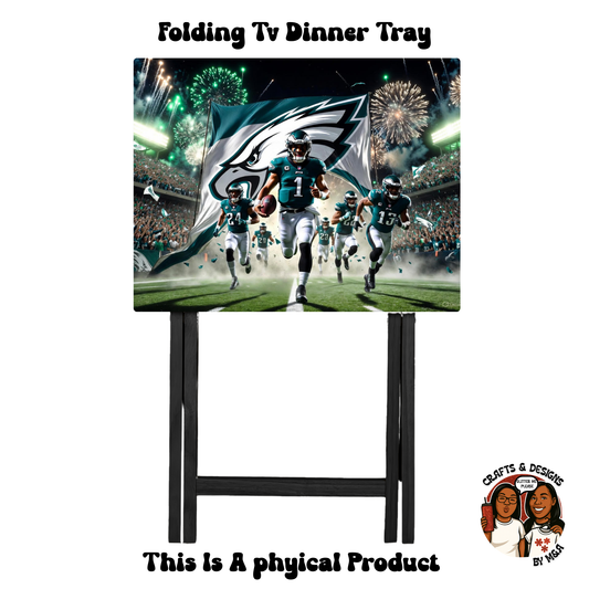 Eagles Run Out Team Banner Folding Tv Dinner Tray