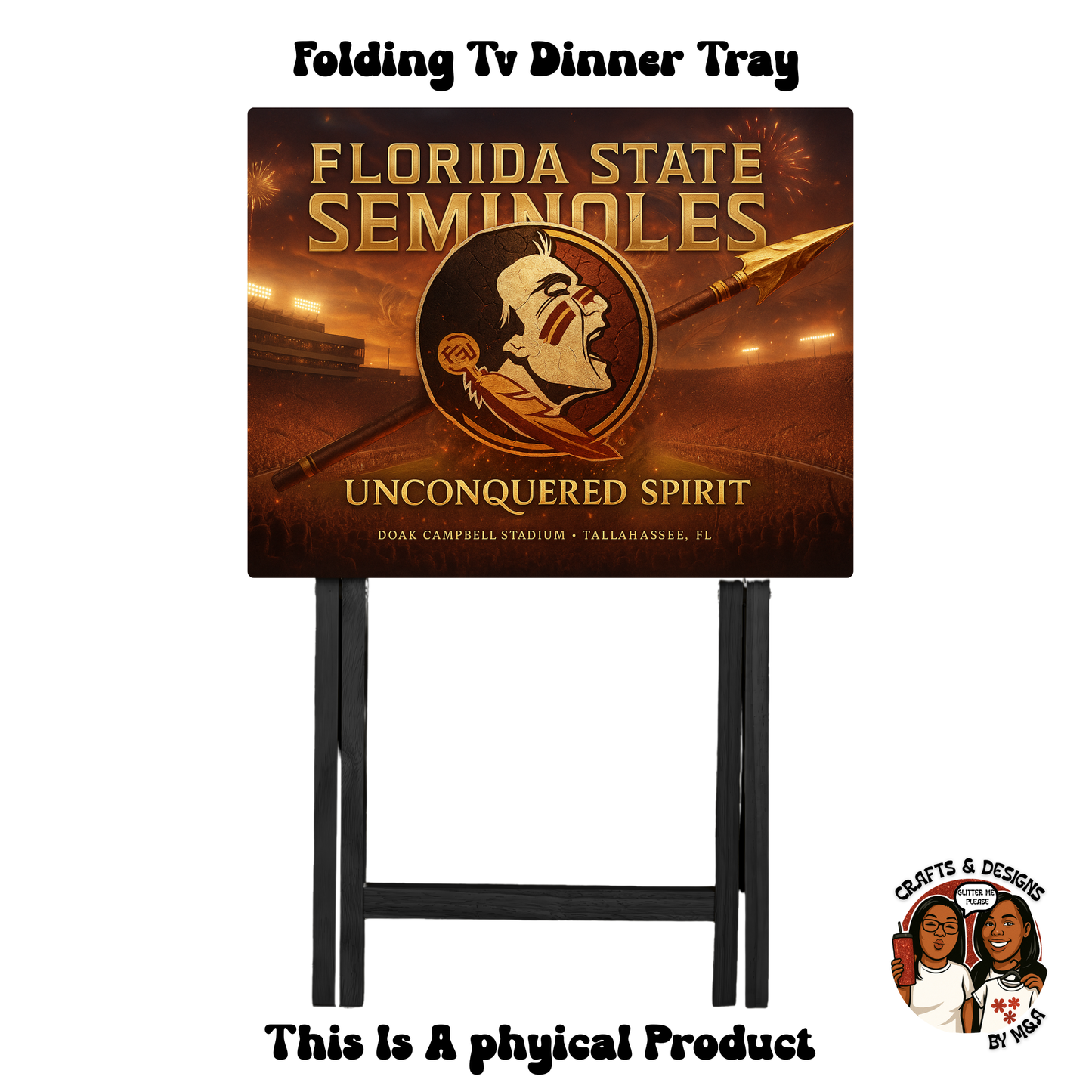 FSU UNCONQUERED SPIRIT Folding Tv Dinner Tray