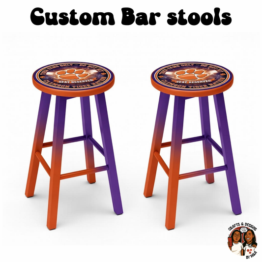 Tiger Fans Only Wooden Bar Stool 2pc Set