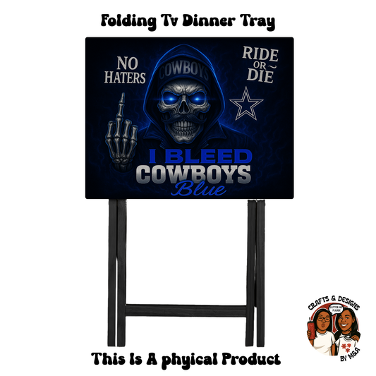 NO HATERS Cowboys Folding Tv Dinner Tray