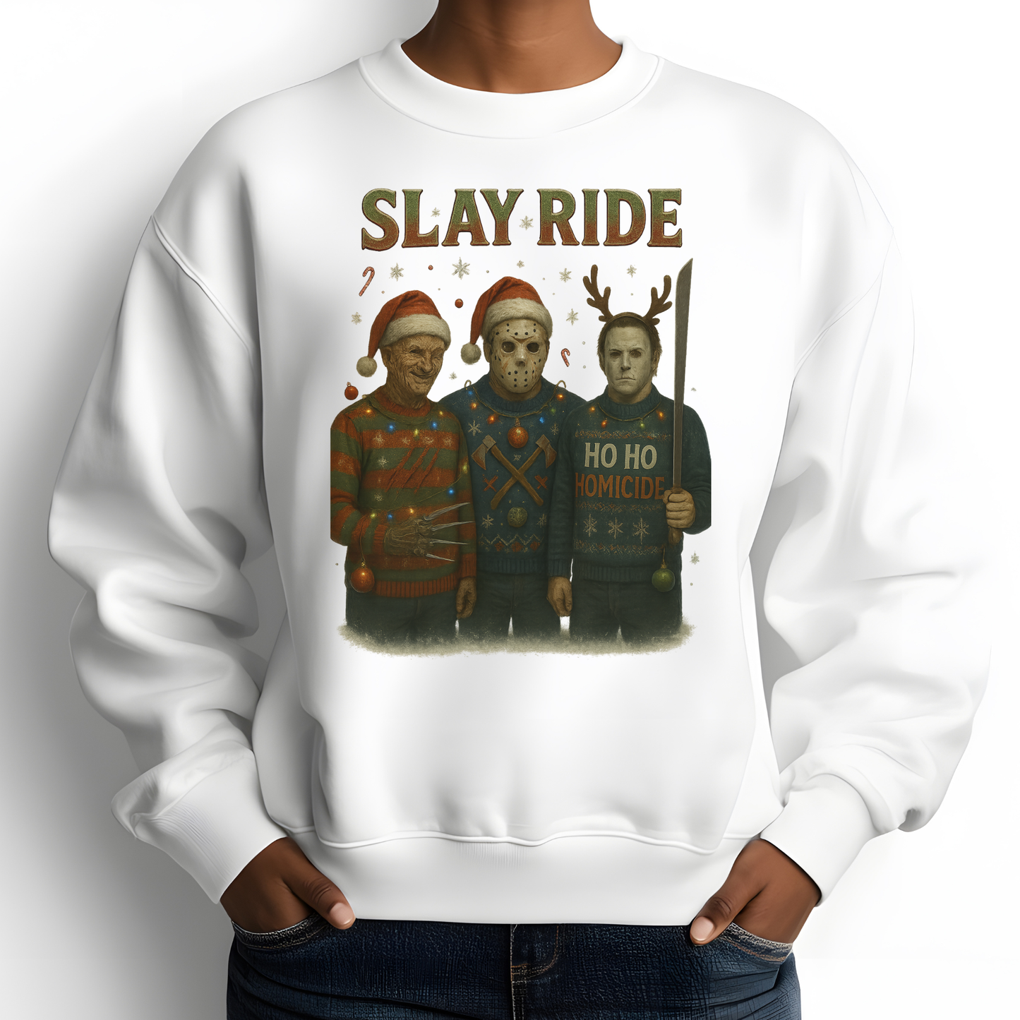 Slay Ride Halloween Christmas Sweatshirt