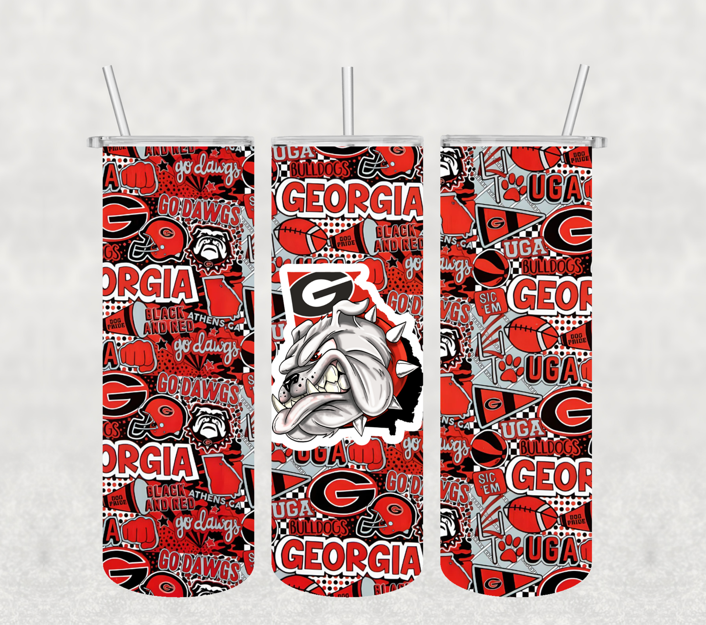GA Bulldogs Stainless-Steel Sublimation Tumbler