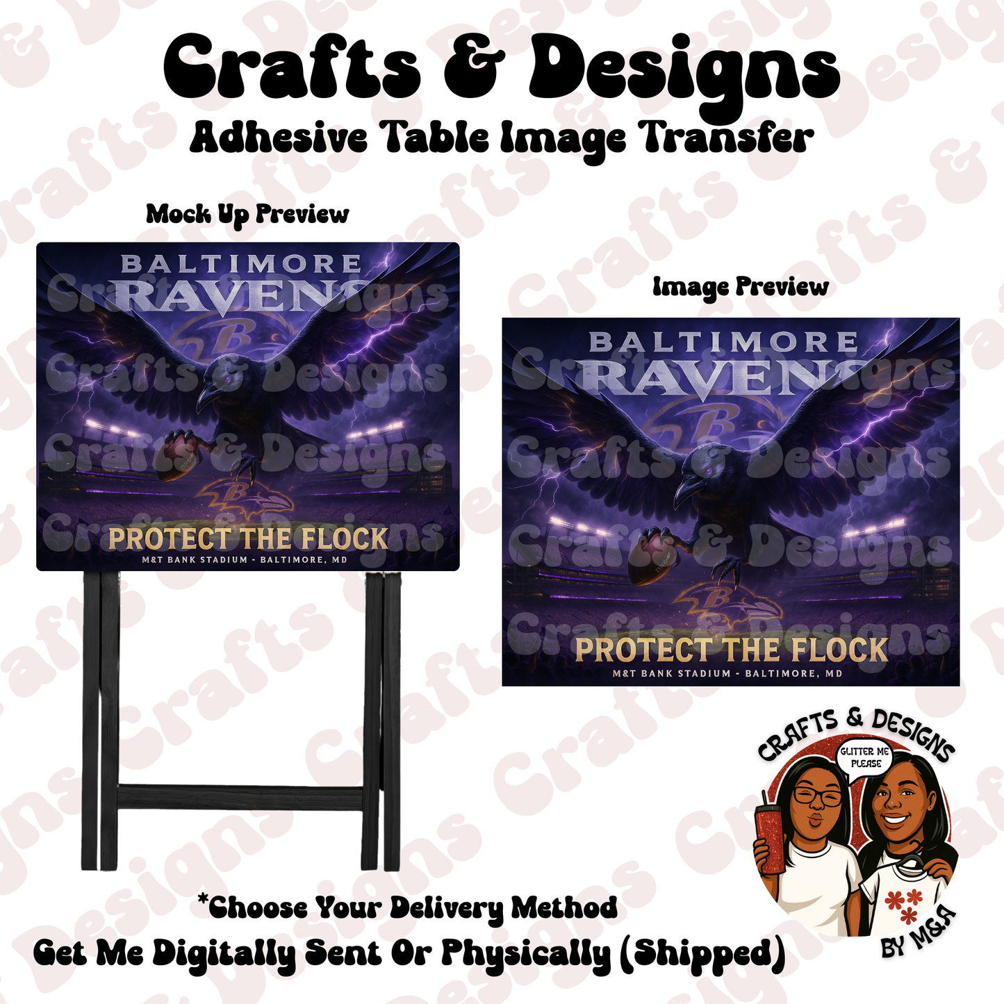 Baltimore Ravens Owns The Field Adhesive Table Transfer