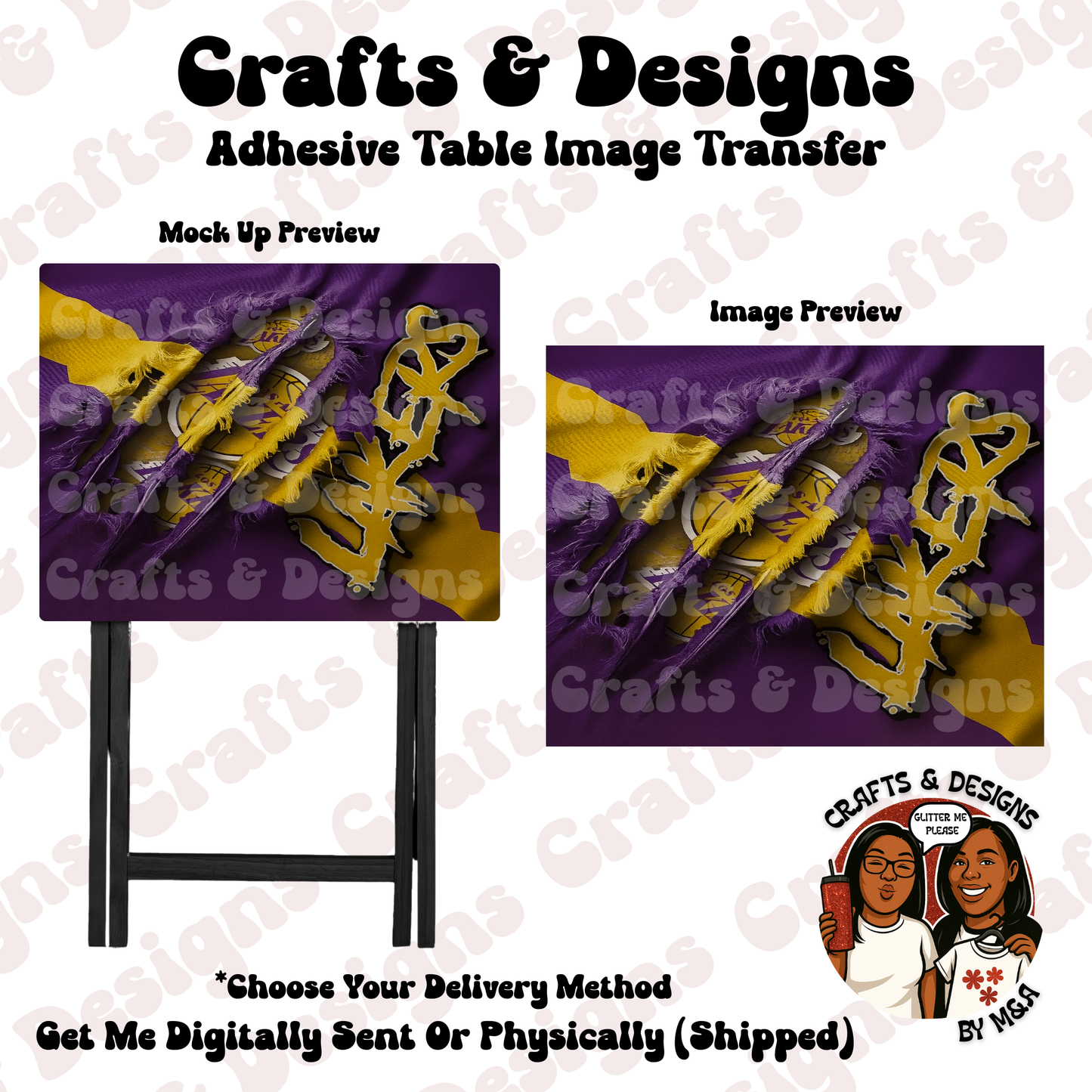 LA Lakers Clawed Adhesive Table Transfer
