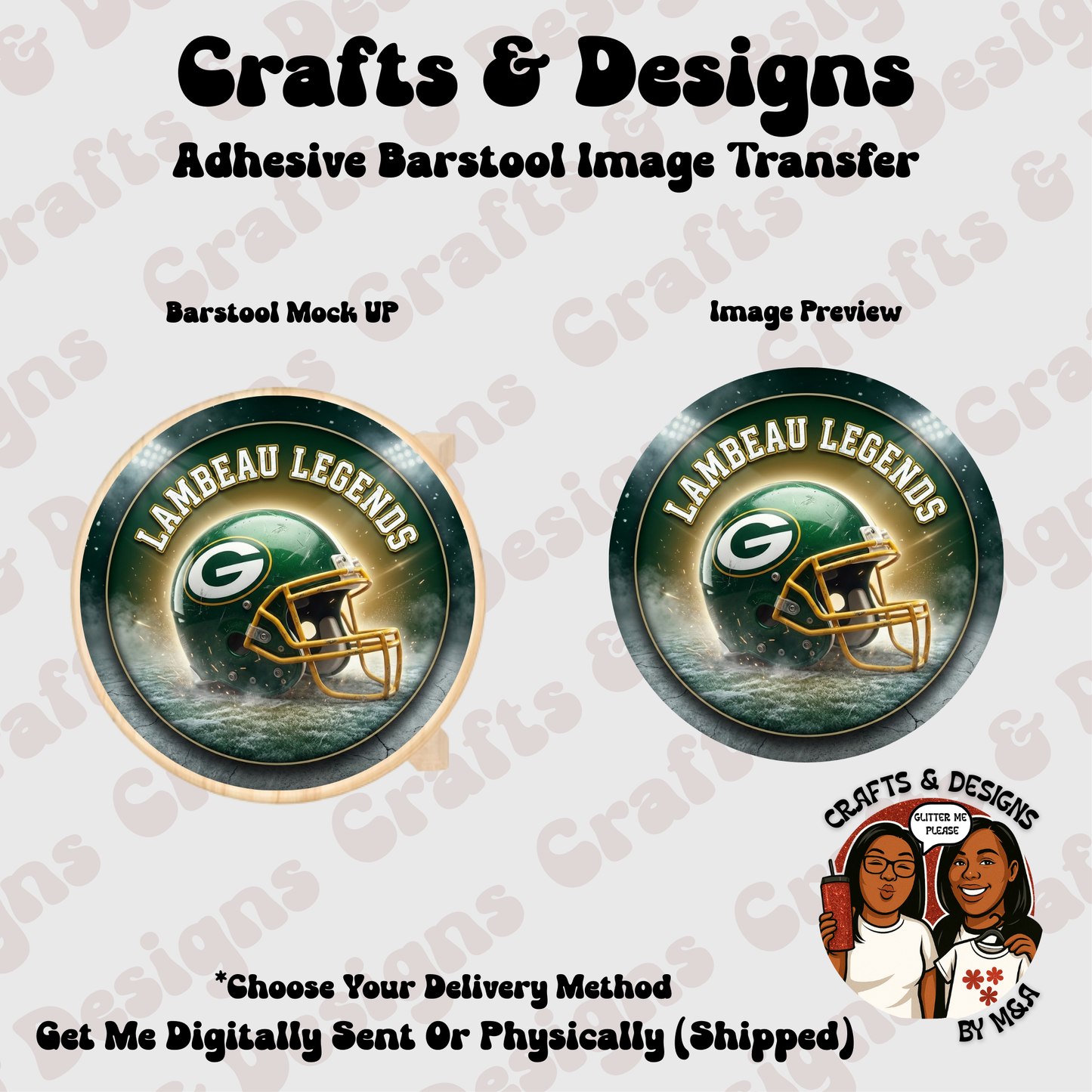 Green Bay Packers Strong 12X12 Barstool Adhesive Image Transfer